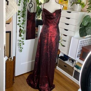Shining Just For You metallic red dress